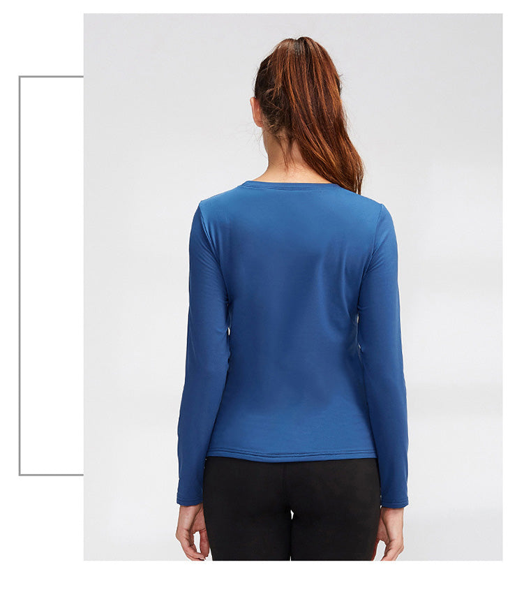 Thermal Sports Suits Women Workout Yoga Set Fitness Clothing High Waist Running Pants Gym Leggings Long Sleeve Crop Top Shirts-4